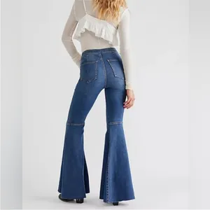 Free People Just Float On Flare Jeans Sz 26 Dark Wash Denim Stretch Western thumbnail 2