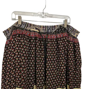 Vintage Sag Harbor Crinkle Tribal Broomstick Pleated A-Line Midi Skirt Large thumbnail 3
