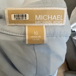 Michael Kors Blue Linen Trouser Shorts SIZE 10 Pleated Wide Leg Designer $125 thumbnail 11