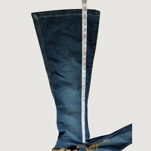 Angels So Sweet Y2K Flare Jeans Blue Denim Lace Up Faux Suede Belt Bell Bottoms thumbnail 5
