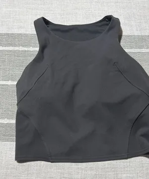 Lululemon Black High Neck Yoga Athletic Crop Top Tank Size 8 thumbnail 1