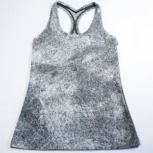 Lululemon Cool Racerback II Tank Women Size 4 Luon‎ Spray Jacquard White Black thumbnail 1