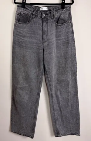 Abercrombie & Fitch The Loose High Rise Washed Black Relaxed Jeans 30/10L thumbnail 1