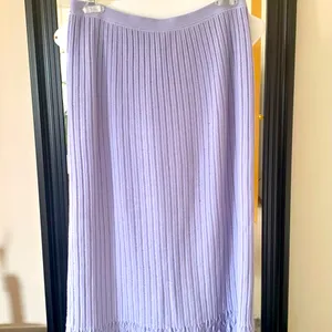 Bloomingdale’s Lilac Long Wool Skirt thumbnail 2