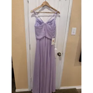White House | Black Market Leah Floor Length Spaghetti Straps Chiffon Bridesmaid Dresses size 4 thumbnail 14