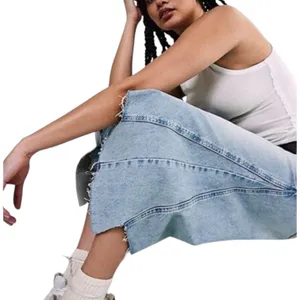 Free People We The Free Ripple Wide Leg Pieced Cropped Denim Button Fly Jeans 26 thumbnail 2