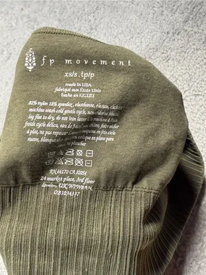 Free people movement FP Olive Green Ribbed V-Neck Sports Bra Top XS/s thumbnail 6