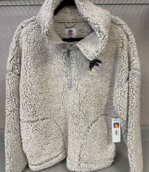 NFL Women's Size Large Atlanta‎ Falcons Sherpa Quarter-Zip Pullover Jacket Nwt thumbnail 1