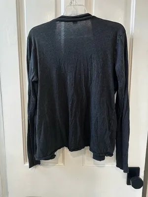 J. Crew Charcoal Open-Front Draped Cardigan thumbnail 2