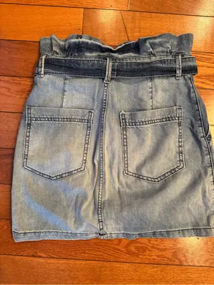 Free People Splendor in the Grass Paperbag Waist Denim Mini Skirt - Size 2 - EUC thumbnail 6