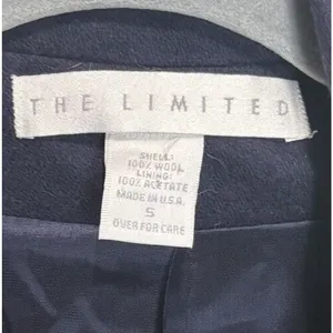 Vintage The Limited Women's Wool‎ Blend Long Blazer Jacket Navy Size S Academia thumbnail 6