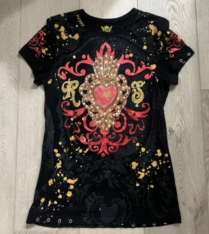 Rebel Spirit y2k mcbling vintage 2000s punk gothic grunge bedazzled edgy trendy top ❤︎︎ thumbnail 1