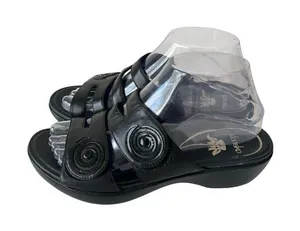 Dansko Dixie Hook and Loop Strap Sequin Swirl Comfort Sandals Black Size 38 thumbnail 1