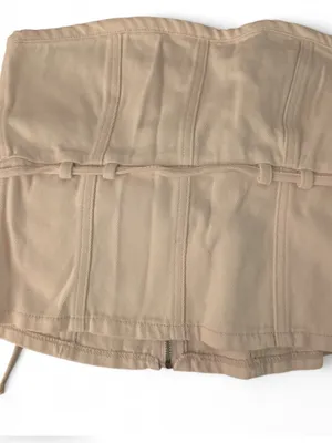 White fox boutique Leah Strapless Denim Top Cream size medium thumbnail 3