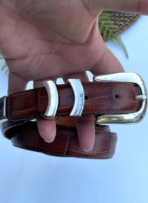 Brighton ONYX Belt Brown Leather Faux Gator Size 42 thumbnail 1