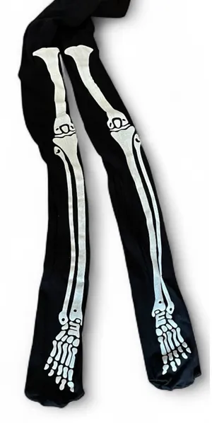 Black Skeleton Print Tights Halloween thumbnail 1