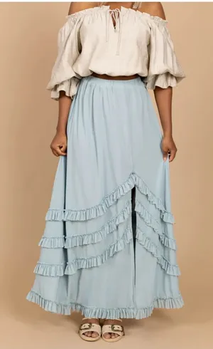 Joyfolie Gorgeous Ice Blue Maxi Skirt NWT XXL thumbnail 1