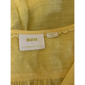 Maeve Anthropologie Verona Yellow V‎ Neck Tie Balloon Sleeve Blouse Boho Flowy M thumbnail 4