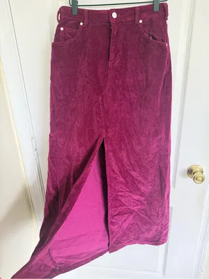 Anthropologie Pilcro The Madi Front Slit Corduroy Midi Skirt thumbnail 4