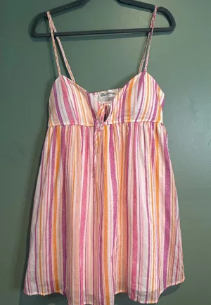 No Boundaries Women's Medium Striped Sundress NWT 100% Cotton Sleeveless thumbnail 1