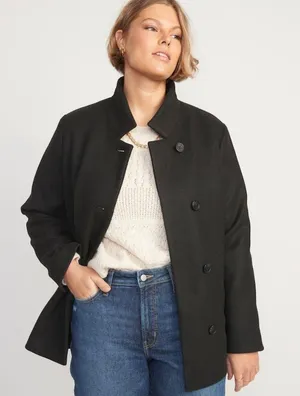 Old Navy NWT Soft-Brushed Button-Front Car Coat thumbnail 1