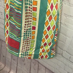 Judith March bold neon funky geo printed strapless midi dress cotton Small chic thumbnail 5