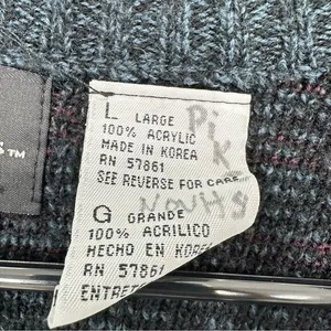 Vintage Oversized Blue Argyle Cardigan Grunge‎ Eclectic Grandpacore Funky Fall thumbnail 4