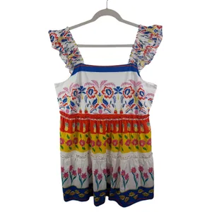 NWT Sugarlips‎ Olympia Floral Ruffle Tiered Mini Dress Size 3X Tropical Colorful thumbnail 2