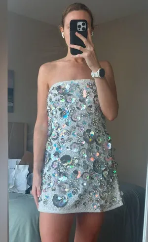 LoveShackFancy Deja Embellished Mini Dress thumbnail 7