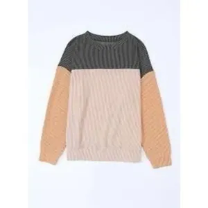 Kirundo size L color block texture oversized knit top. Black Size L thumbnail 2