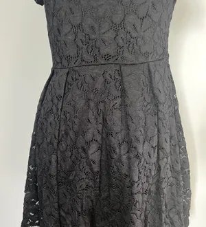 Black Eyelet Short Sleeve Off The Shoulder Dress thumbnail 5