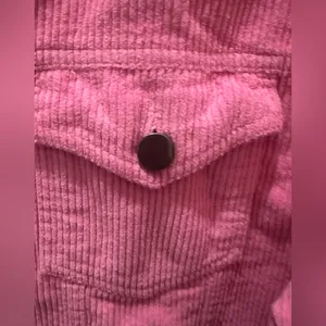 POL Barbie pink corduroy distressed jagged edge jacket size Medium thumbnail 9