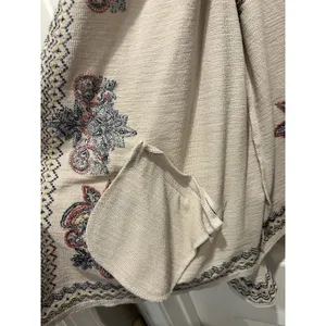 Christopher & Banks Beige Embroidered Open Front Cardigan Jacket Womens Medium M thumbnail 6