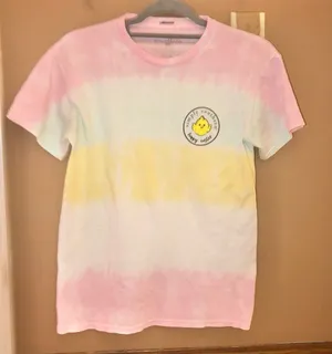 Simply Southern Happy Easter chick‎ gnomes tie dye shirt pink size small thumbnail 1