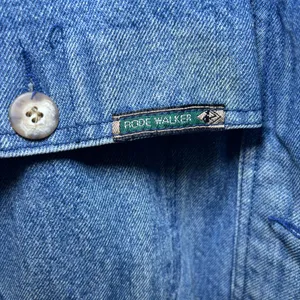 Rode Walker Vintage Chore Barn Field Coat Blue Denim Jacket Men's Medium USA thumbnail 9