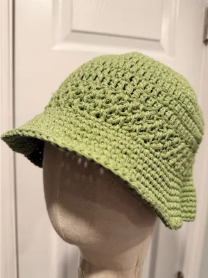 Handmade Crochet Bucket Hat 100% Cotton Lightweight Packable Festival Boho Beach thumbnail 1