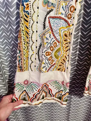 Zara | Paisley Linen-blend Mini Flare Pants, Small thumbnail 4