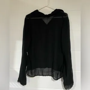 Fred David large sheer black button down thumbnail 3
