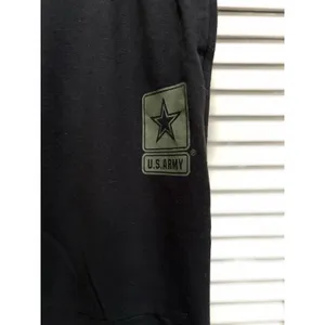Army Military Jogger Sweatpants Blk/Camo Elastic Tie Waist‎ Sz M Pockets Logo thumbnail 2