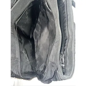 Vera Bradley Quilted black Microfiber Buckle Shoulder Satchel‎ Footed Bottom thumbnail 9