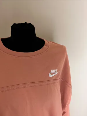 Nike Women's Rose-Tan Crewneck Sweatshirt with White Logo thumbnail 2
