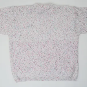 Vintage Homemade Pink & Blue Speckled Knit Sweater thumbnail 3