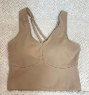 Balance Athletica Define Tan Longline Strappy Sports Bra size small‎ thumbnail 1