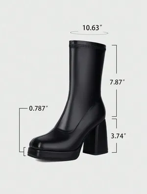 Platform Chunky Boots Black Size 7.5 thumbnail 2