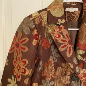 NWOT | Erin London women’s autumn‎ Jacquard chenille floral embroidered jacket thumbnail 2