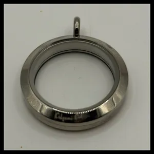 Origami Owl Floating Locket Pendant Womens‎ Large Silver Stainless Steel Memory thumbnail 3