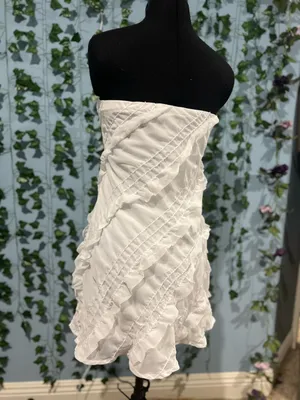 Princess Polly Mini White Ruffled Dress thumbnail 4