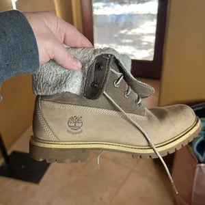 Timberland Authentics Waterproof Roll-Top Boots Size 7.5 Faux Fur Nubuck Tan thumbnail 10