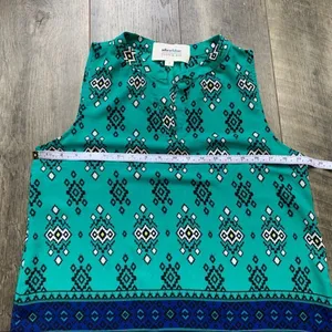 Alice Blue for Stitch Fix Teal Diamond Boho Sleeveless Blouse V-Neck Medium thumbnail 7