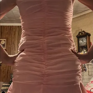 SheIn Pink,silk party dress with lots of frills. Size small. Never worn. Barbiecore thumbnail 3